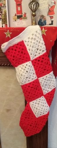 CD. Christmas stocking, crochet.